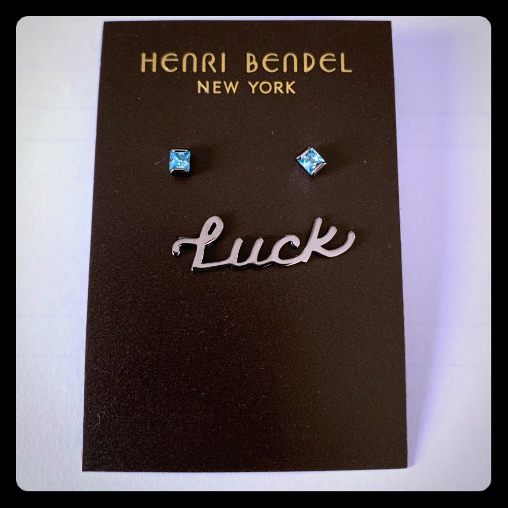 Henri Bendel Crystal & Silver Earrings